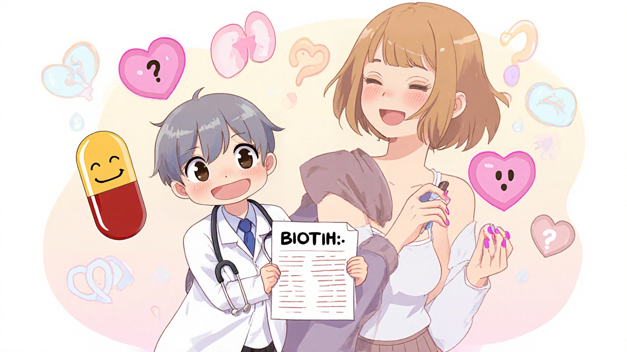 Doctor shocked by false thyroid test result while a sneaky biotin capsule floats nearby.