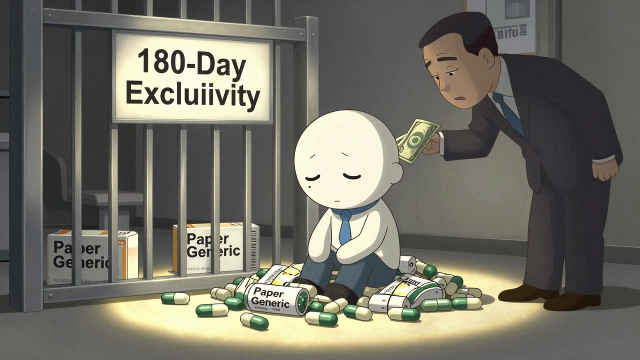 A lonely generic company sitting idle while others are blocked from entering the market