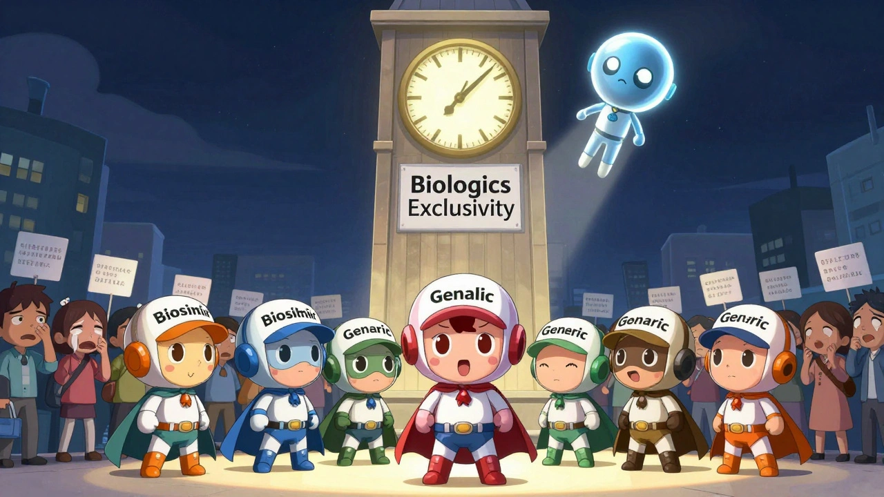Generic drug heroes defeated by a 12-year biologics exclusivity clock tower.