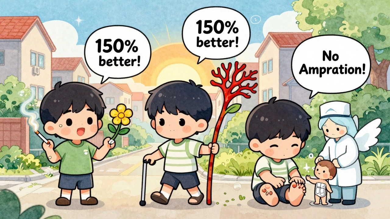 Group of chibi characters recovering from PAD with healing symbols and sunrise.