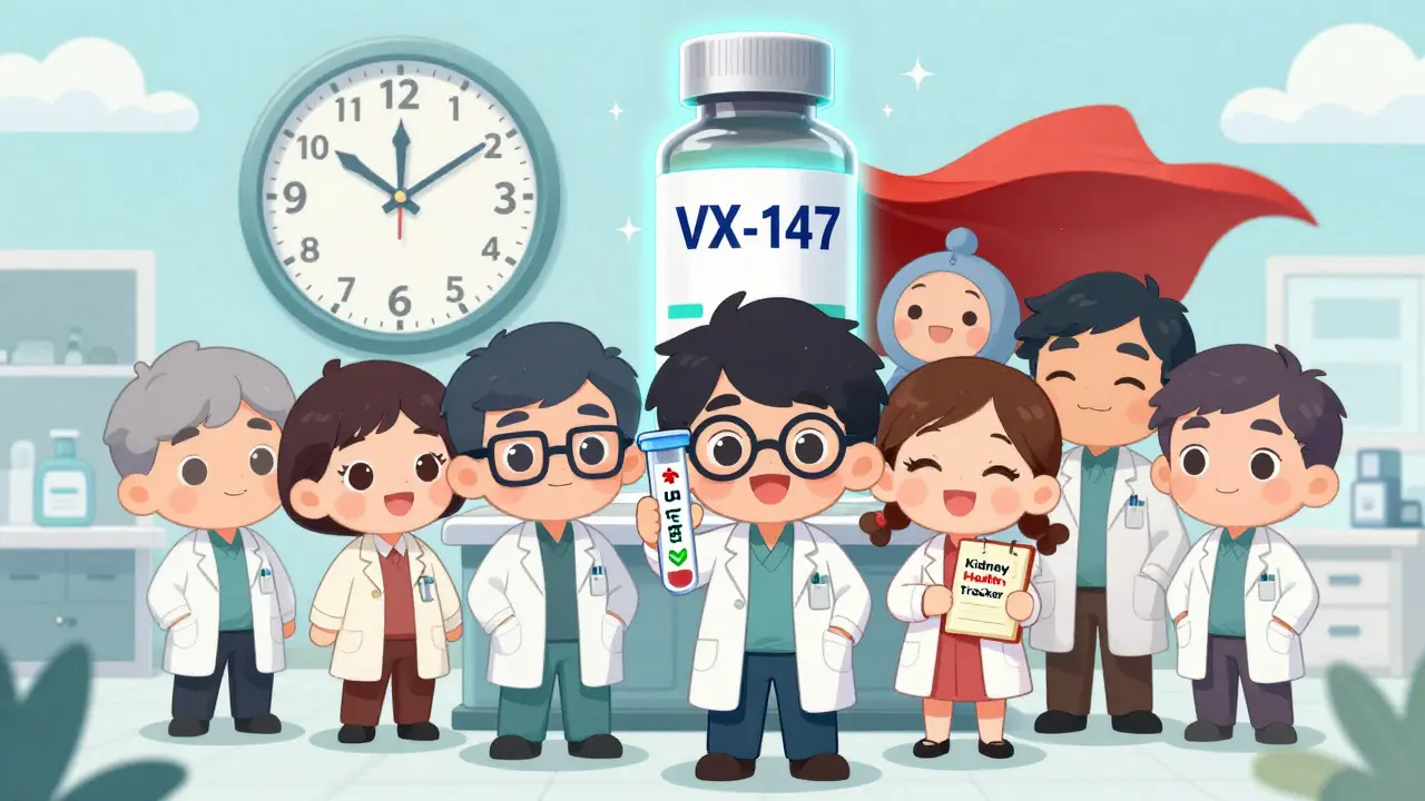 Diverse group celebrating APOL1 testing and new kidney treatment